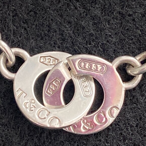 Authentic TIFFANY and CO 1837 Bracelet & Necklace Set Interlocking Circle Clasp - Picture 4 of 11